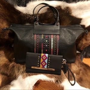 Diophy Aztec Hobo Purse & Wallet Set